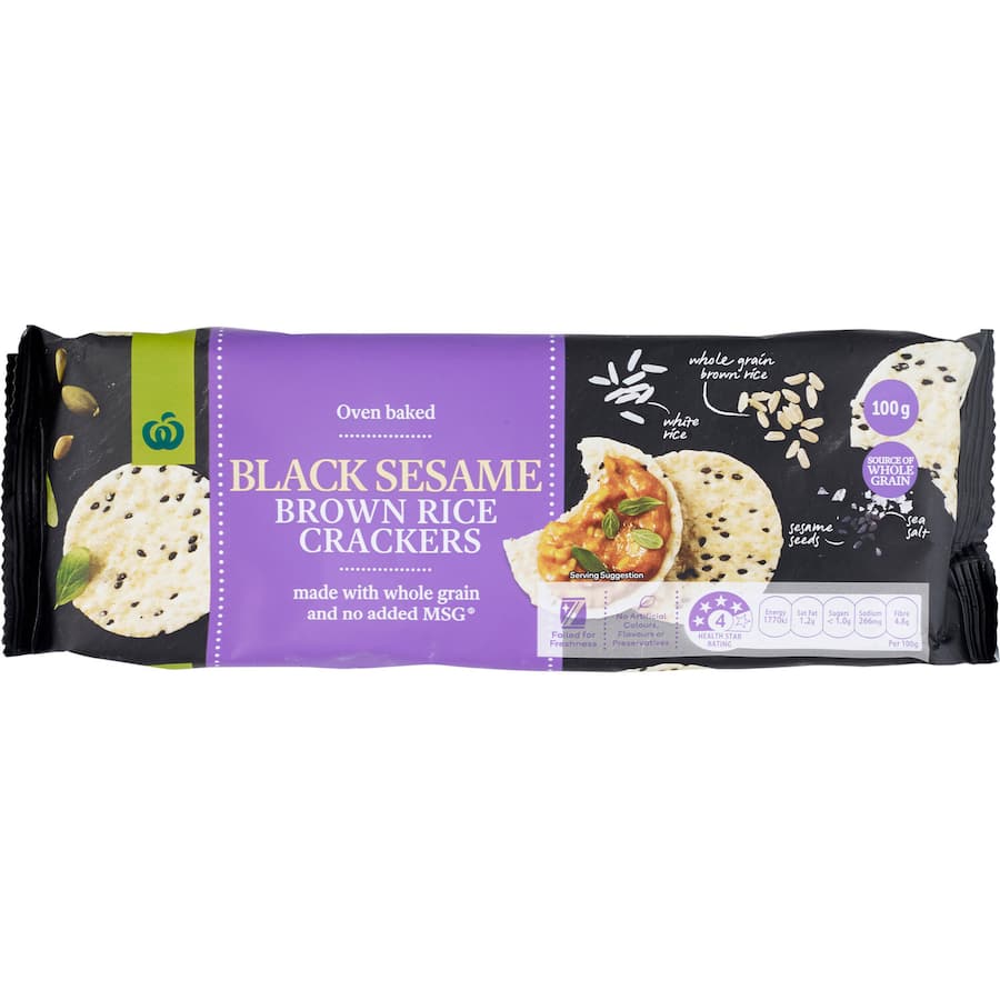 WW Rice Crackers Brown Rice & Black Sesame 100g