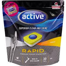 Active Rapid Lemon Dishwash Tablets 30pk