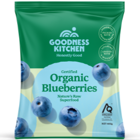 Goodness Kitchen Frozen Organic Blueberries 400g