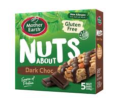 Mother Earth Nuts About Dark Choc Nut Bars 5pk 160g