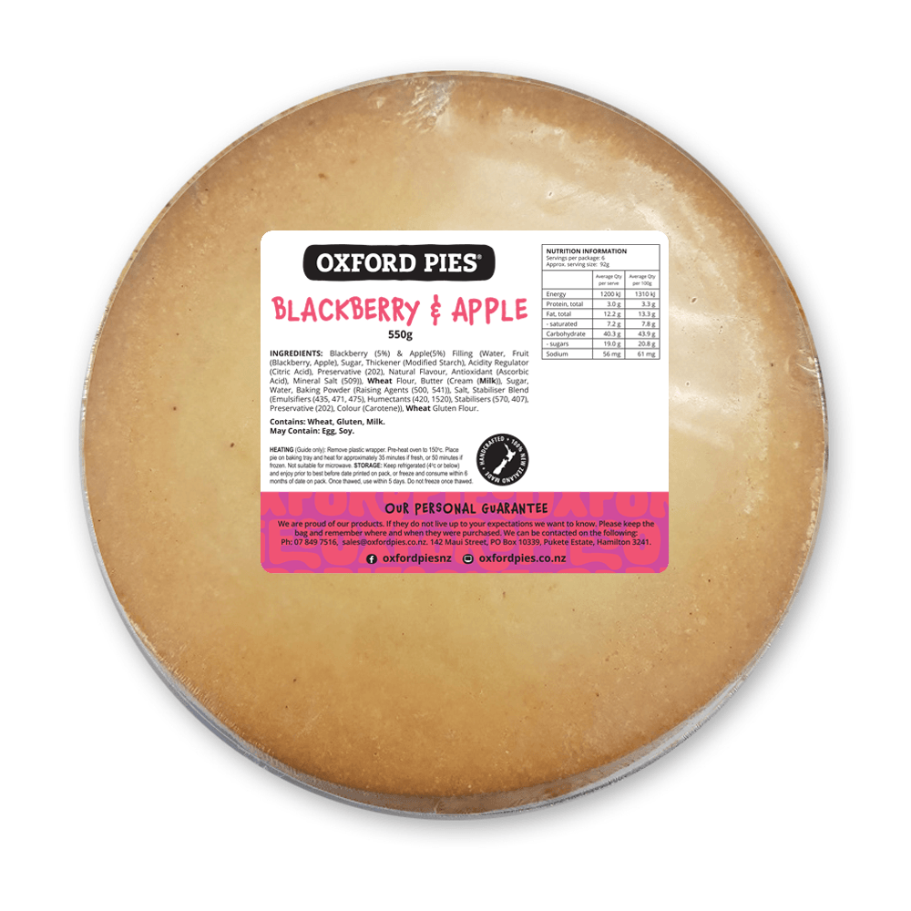 Oxford Pies Family Blackberry & Apple Pie 550g