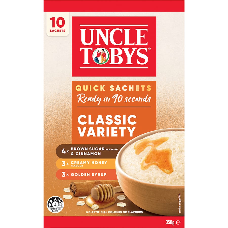 Uncle Tobys Classic Variety Quick Oats 10pk 350g