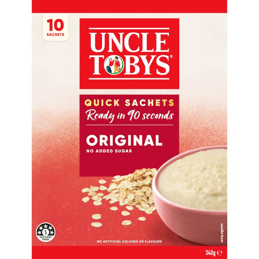 Uncle Tobys Oats Original 10pk 340g