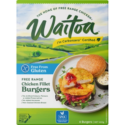 Waitoa Gluten Free Chicken Fillet Burgers 400g