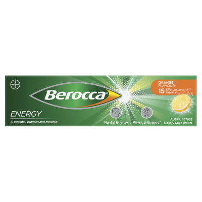 Berocca Mango & Orange Flavour Effervescent Tablets 15pk