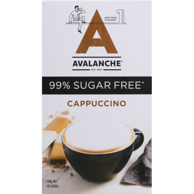 Avalanche 99% Sugar Free Cappuccino 10pk 160g