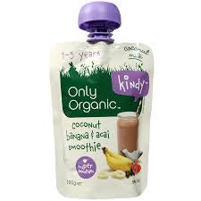 Only Organic Kids Meal Coconut Banana & Acai Smoothie Squeeze Pouch 100g