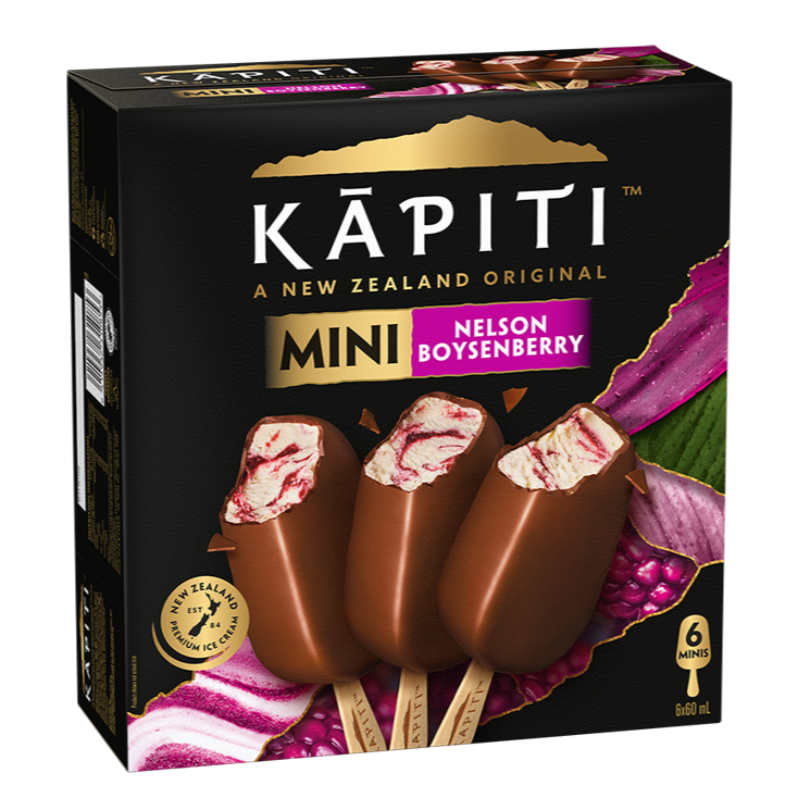 Kapiti Boysenberry Ice Cream Minis On Stick 6pk