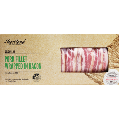 Heartland NZ Pork Fillet Wrapped in Bacon 650g