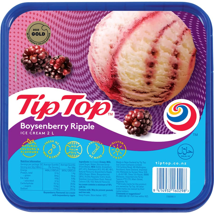 Tip Top Tub Boysenberry Ripple Ice Cream 2L