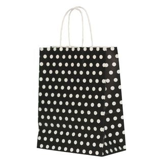 Kraft Bag Black/White Dot Medium (Size: 27H x 21W CM)