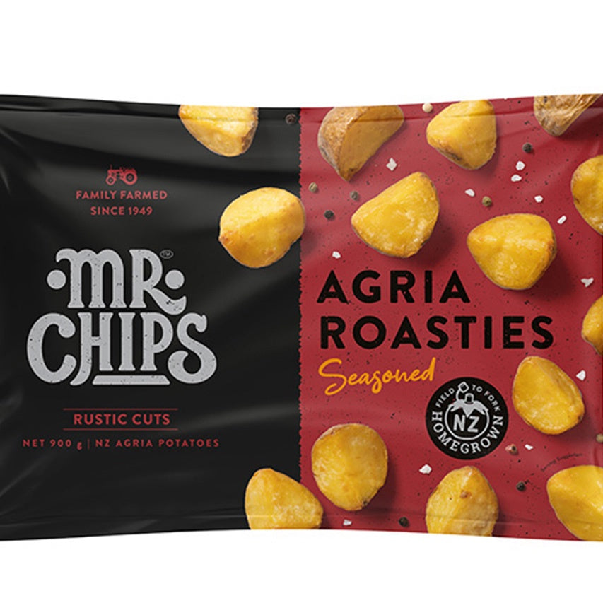 Mr Chips Rustic Cuts Seasoned Agria Potato Roasties 900g