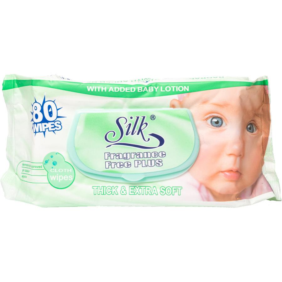 Silk Thick & Extra Soft Fragrance Free Baby Wipes 80pk