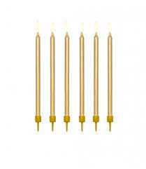 Hoorah Long Gold Candles 12pk