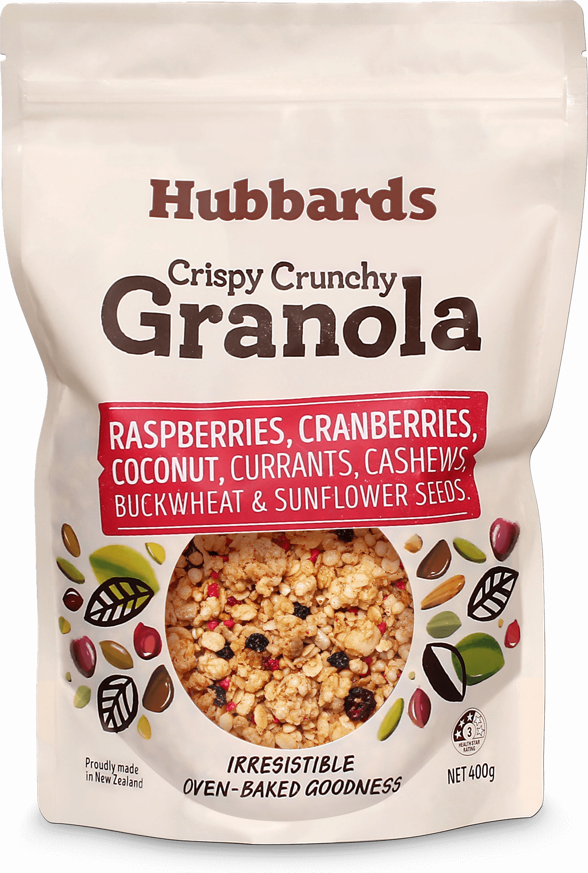 Hubbards Granola Raspberry Cranberry & Coconut - 400g