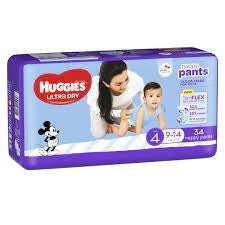 Huggies Ultra Dry Toddler Boy Size 4 Nappy Pants 34pk