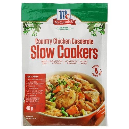 McCormick Slow Cookers Country Chicken Casserole Recipe Base 40g