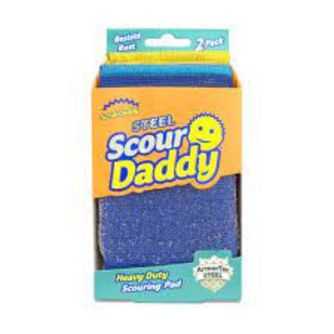Scour Daddy Steel Heavy Duty Scouring Pads 2pk