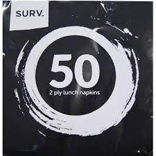 Surv Luncheon Napkin Black 2ply 50pk