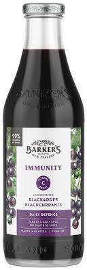 Barkers Immunity NZ Unsweetened Blackcurrent Syrup 710ml