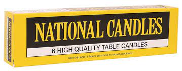 National Table Candles 6pk