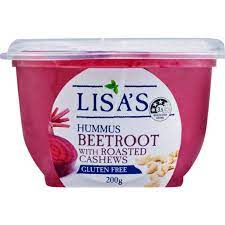 Lisa's  Hummus Beetroot w Roasted Cashews 200g