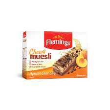 Flemings Chewy Muesli Bar Apricot Choc Chip 180g