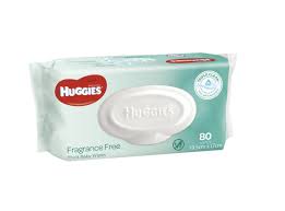 Huggies Fragrance Free Thick Baby Wipes 80pk