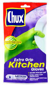 Chux Extra Grip Kitchen Reusable Medium Gloves 1pk