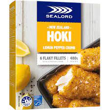 Sealord Hoki Lemon Pepper Crumb Flaky Fish Fillets 6pk 480g