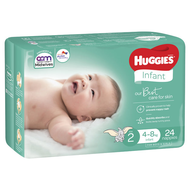 Huggies Infant Size 2 Nappies 24pk