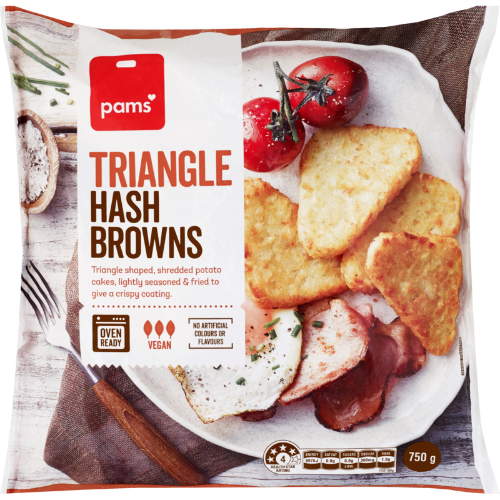 Pams Triangle Hash Browns 750g