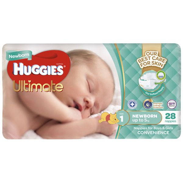 Huggies Newborn Size 1 Nappies 28pk