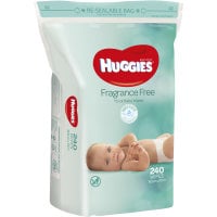 Huggies Fragrance Free Thick Baby Wipes Refill 240pk